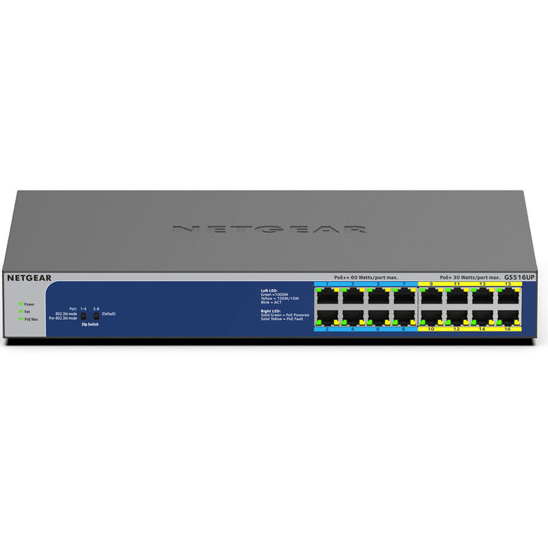 Netgear GS516UP 16-Port Gigabit PoE++ Compliant Unmanaged Switch