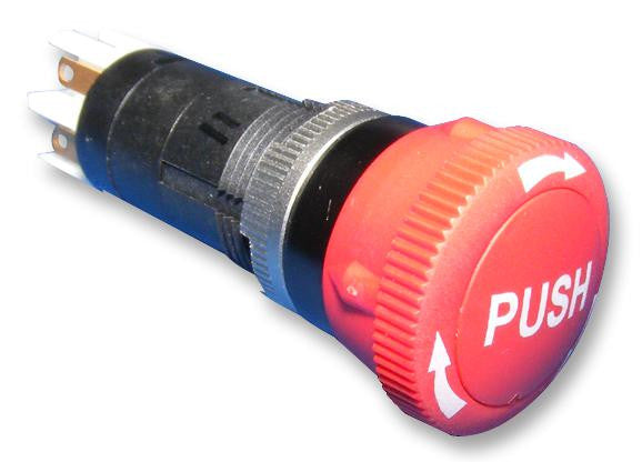 MULTICOMP MCOS38008 Emergency Stop Switch, SPDT, Quick Connect, Solder, 3 A, 250 V