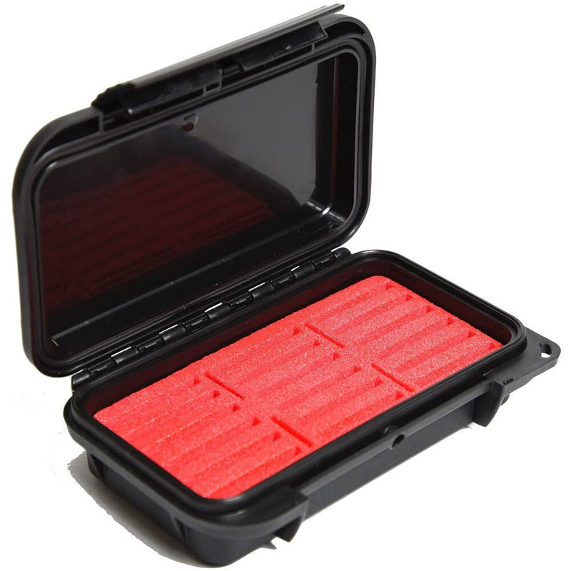 Elephant Elite 18 CF / 4 SD Waterproof Hard Memory Card Case (Black Case /Red Foam)