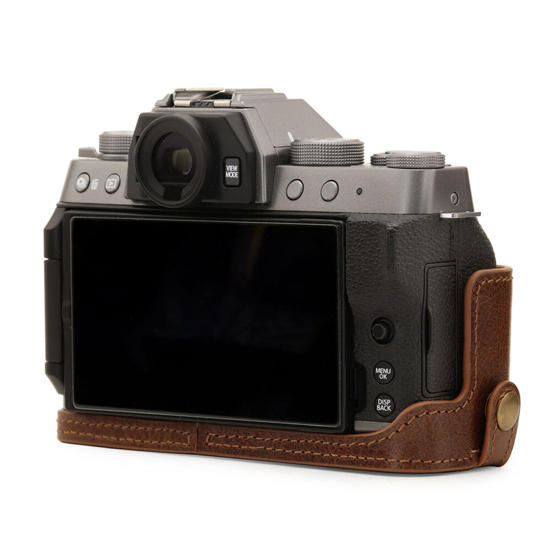 MegaGear Ever Ready Top Grain Leather Half Case for FUJIFILM X-T200 (Brown)