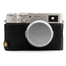 MegaGear Ever Ready Top Grain Leather Half Camera Case for FUJIFILM X100V (Black)