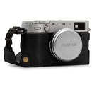 MegaGear Ever Ready Top Grain Leather Half Camera Case for FUJIFILM X100V (Black)