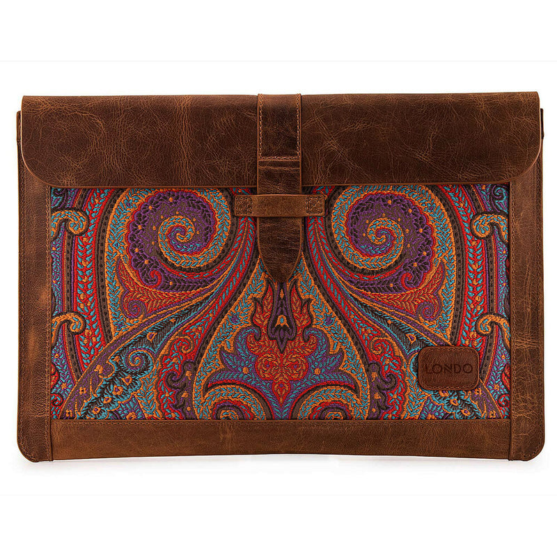 Londo Genuine Leather Sleeve Bag for 15 & 16" MacBook Pro & Air (Brown)