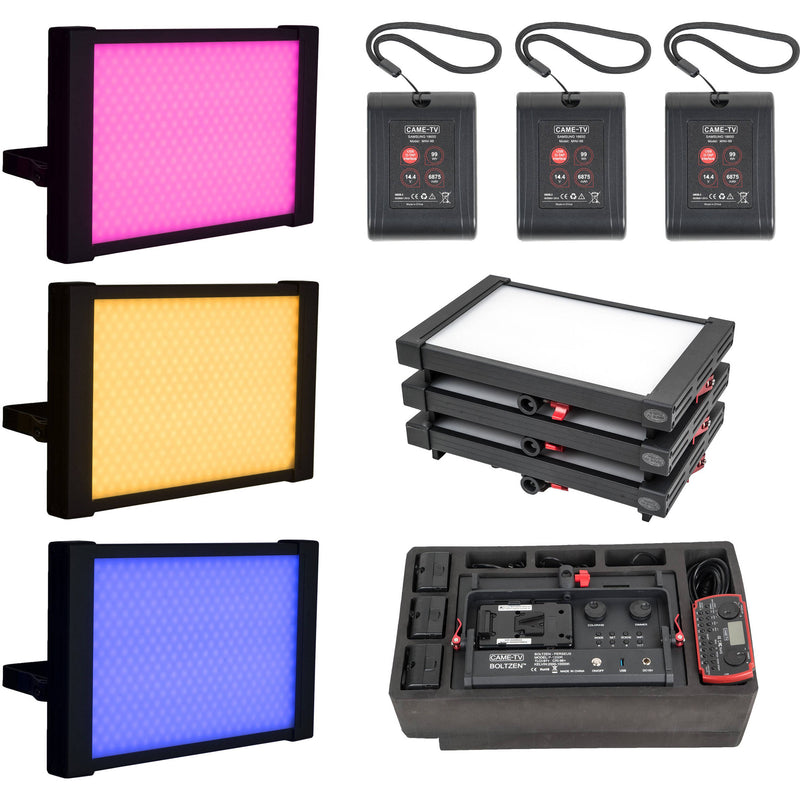 CAME-TV Boltzen Perseus RGBDT 55W Ready-to-Fly Three-Light Travel Kit