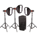 CAME-TV Q-55W Boltzen 55W Daylight Mark II Fresnel 3-Light Softbox Kit
