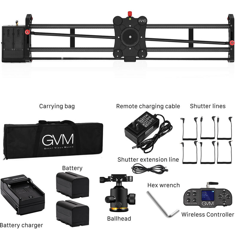 GVM GT-120WD Wireless Bluetooth Carbon Fiber Motorized Camera Slider (47")