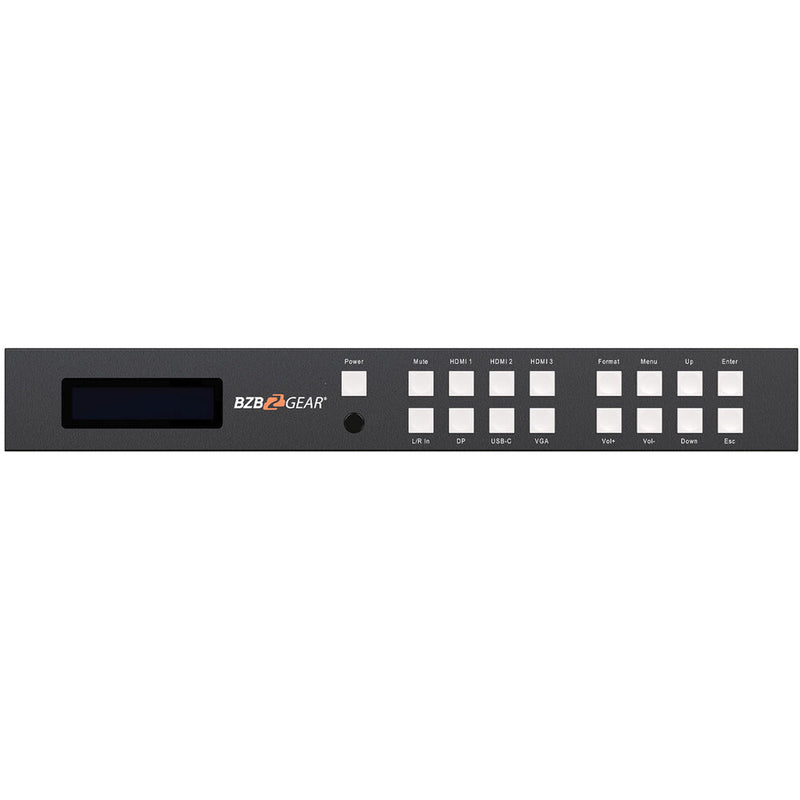 BZBGear 6x2 4K Conference Room Presentation Switcher Scaler with HDMI/VGA/USB-C/DP & Audio