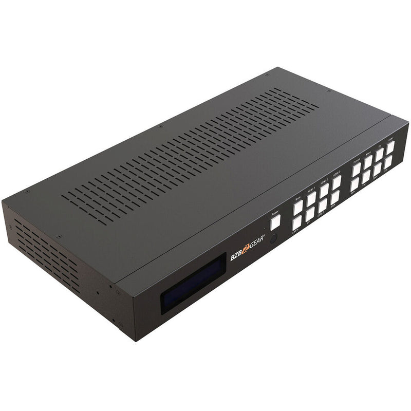 BZBGear 6x2 4K Conference Room Presentation Switcher Scaler with HDMI/VGA/USB-C/DP & Audio