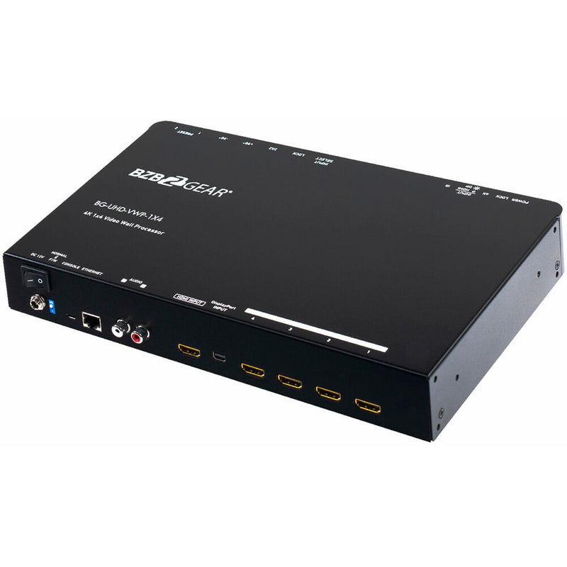 BZBGear 4-Port 4K 60Hz Videowall Processor with Scaler, Audio and 1x3/1x4/2x2/4x1 Layout
