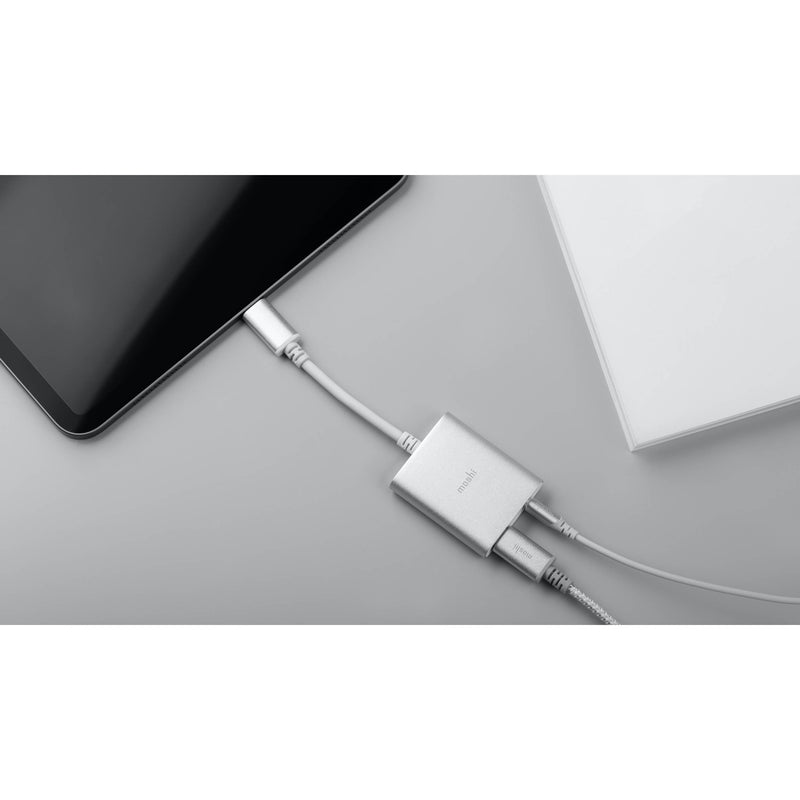 Moshi USB Type-C Universal Digital Audio Adapter with Charging (Silver)
