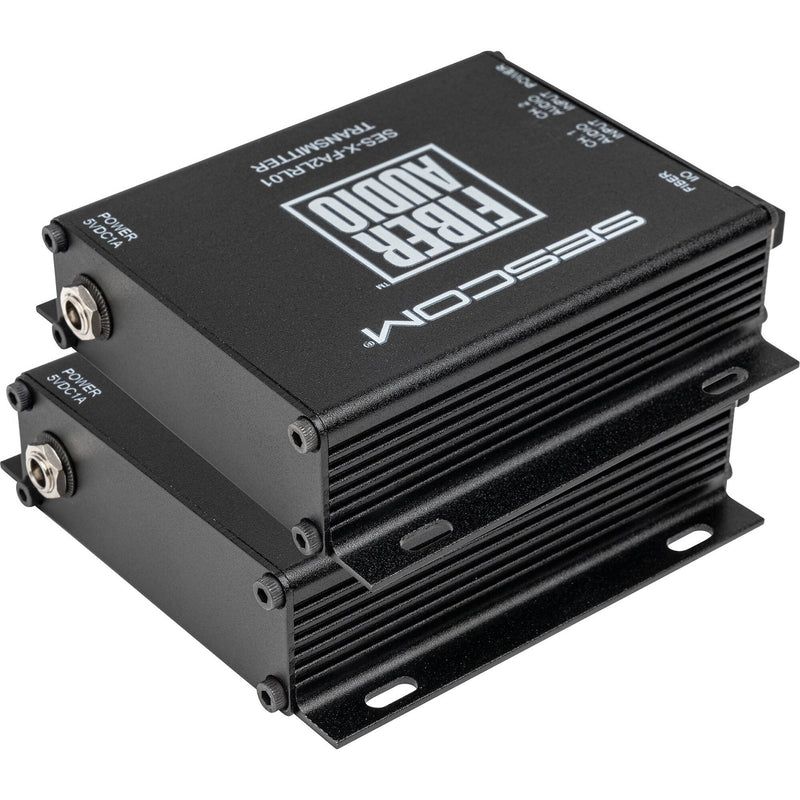 Sescom 2-Channel Unbalanced RCA Line Level Audio over Simplex LC Fiber Transmitter & Receiver Set