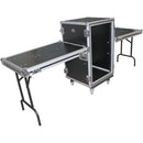 ProX 14U Vertical Shockproof Amp/Rack Case with Dual Side Tables and 4 Casters (24" Rail to Rail)