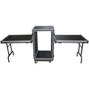 ProX 14U Vertical Shockproof Amp/Rack Case with Dual Side Tables and 4 Casters (24" Rail to Rail)