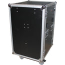 ProX 14U Vertical Shockproof Amp/Rack Case with Dual Side Tables and 4 Casters (24" Rail to Rail)