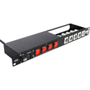 ProX 4-Channel Switch Panel with 2 USB Charging Ports and 5 XLR/SpeakON Holes (1 RU)