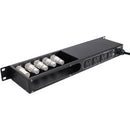 ProX 4-Channel Switch Panel with 2 USB Charging Ports and 5 XLR/SpeakON Holes (1 RU)