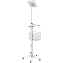 CTA Digital Medical Mobile Floor Stand with VESA Plate and Small Paragon Enclosure for Tablets (White)