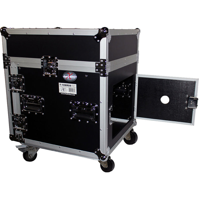 ProX 10U Vertical Rack x 10U Top Mixer DJ Combo Flight Case