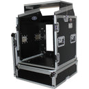 ProX 12U Vertical Rack Front load with 10U Top Mixer DJ Combo Flight Case with Laptop Shelf and Casters
