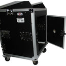 ProX 14U Vertical Amp Rack with 10U Top Mixer DJ Combo Flight Case