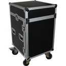 ProX 14U Vertical Amp Rack with 10U Top Mixer DJ Combo Flight Case