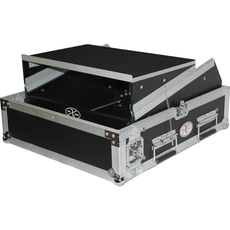 ProX 2U Vertical Rack x 10U Top Mixer DJ Combo Flight Case with Laptop Shelf