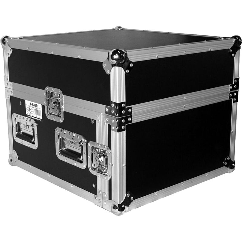 ProX 6U Vertcal Rack x 10U Top Mixer DJ Combo Flight Case with Laptop Shelf