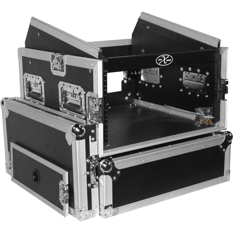 ProX 6U Vertical Rack x 10U Top Mixer DJ Combo Flight Case