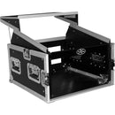 ProX 6U Vertcal Rack x 10U Top Mixer DJ Combo Flight Case with Laptop Shelf