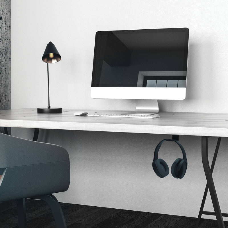 Kanto Living HH Universal Under Desk Headphone Hook (Black)