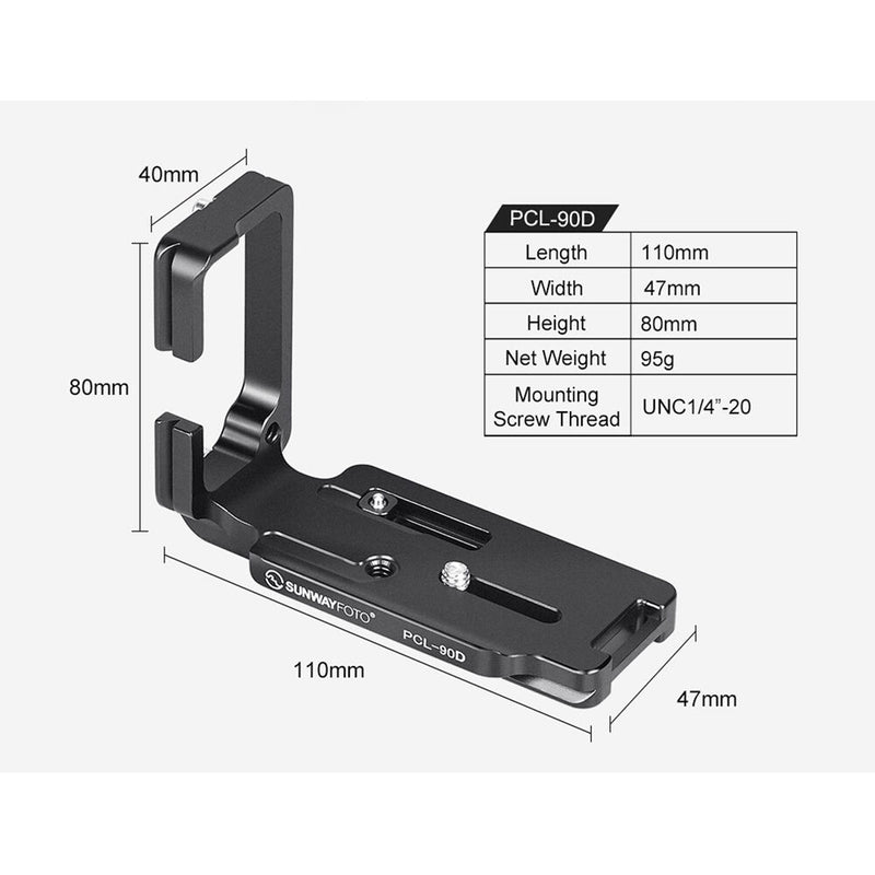 Sunwayfoto Custom L-Bracket for Canon EOS 90D