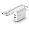 Belkin Boost Charge 24W Dual USB Type-A Wall Charger with Lightning Cable
