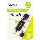 Vivitar SD and Micro SD Card Reader with USB Type-A and Micro-USB OTG