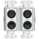 RDL 4 x 2 Wall-Mounted Bi-Directional Mic/Line Dante Interface (2 XLR IN/OUT-2 INPUTS IN REAR) (White))