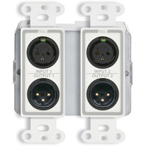 RDL 4 x 2 Wall-Mounted Bi-Directional Mic/Line Dante Interface (2 XLR IN/OUT-2 INPUTS IN REAR) (White))