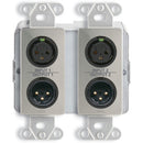 RDL 4 x 2 Wall-Mounted Bi-Directional Mic/Line Dante Interface (2 XLR IN/OUT-2 INPUTS IN REAR) (Stainles