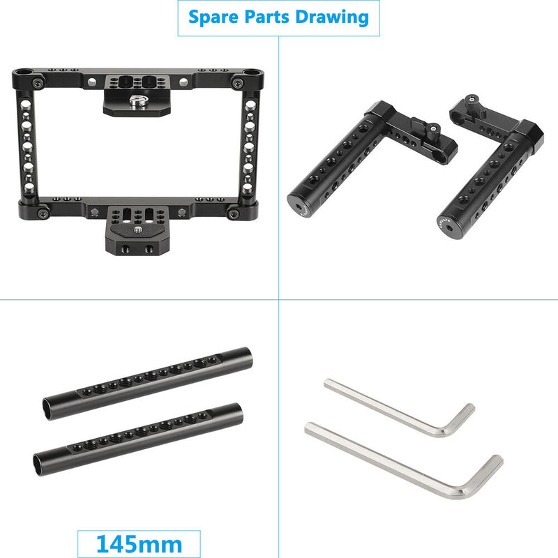 CAMVATE Director's Monitor Cage Kit with Dual Handgrips for 5 or 5.5" Monitor