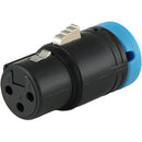 Cable Techniques Low-Profile Right-Angle XLR 3-Pin Female Connector (Standard Outlet, A-Shell, Blue Cap)
