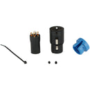 Cable Techniques Low-Profile Right-Angle XLR 3-Pin Female Connector (Standard Outlet, A-Shell, Blue Cap)