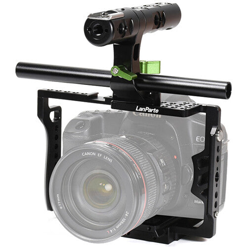 LanParte Universal Camera Cage with 501-Compatible QR Plate and Top Handle