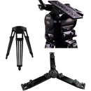 Cartoni Maxima 5.0 System with 1-Stage Aluminum Tripod, Mid Spreader, Feet & Pan Bars