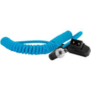 Kondor Blue Coiled D-Tap to Locking DC 2.5mm Right-Angle Cable (16 to 50")