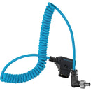 Kondor Blue Coiled D-Tap to Locking DC 2.5mm Right-Angle Cable (16 to 50")