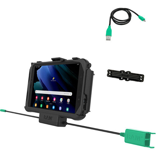 RAM MOUNTS EZ Roll'r Dual USB Dock for Samsung Tab Active2 and Tab Active3 (Poly Bag Packaging)