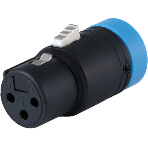 Cable Techniques Low-Profile Right-Angle XLR 3-Pin Female Connector (Large Outlet, B-Shell, Blue Cap)
