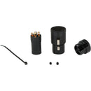 Cable Techniques Low-Profile Right-Angle XLR 3-Pin Female Connector (Large Outlet, B-Shell, Black Cap)