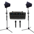 VocoPro BENCHMARK-DUAL-HH Dual-Channel Wireless Handheld Microphone System with Active Antennas and Flight Case (900 MHz)