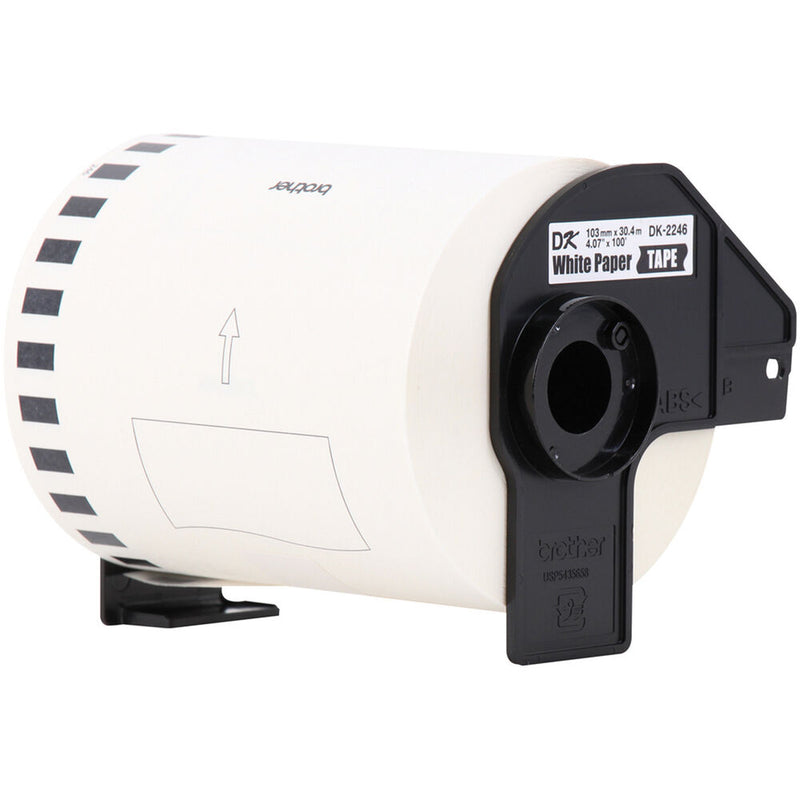 Brother DK2246 Black on White Continuous Length Paper Labels (4.07" x 100')