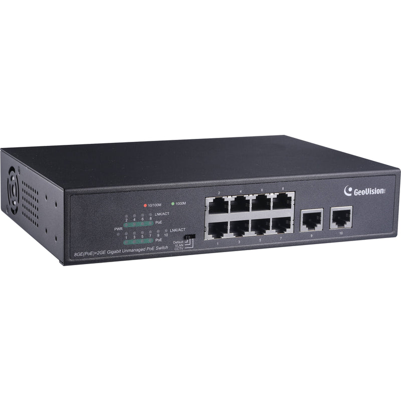 GEOVISION GV-APOE0810 8-Port Gigabit PoE+ Compliant Unmanaged Network Switch