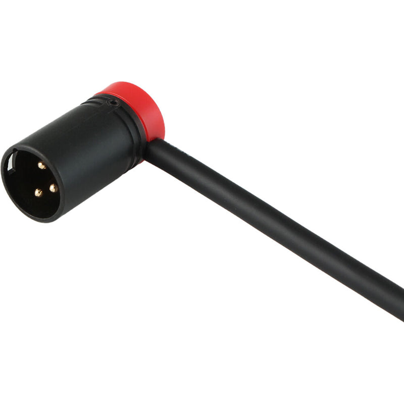 Cable Techniques Low-Profile Right-Angle XLR 3-Pin Male Connector (Large Outlet, B-Shell, Red Cap)